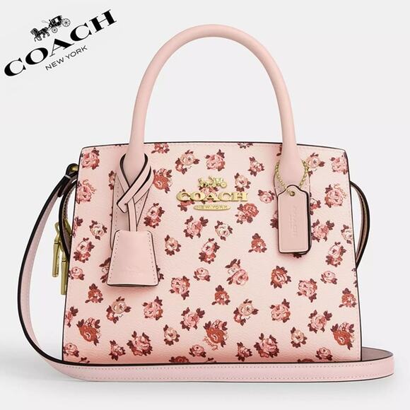 🌸 Coach Andrea Carryall Bag With Rose Print